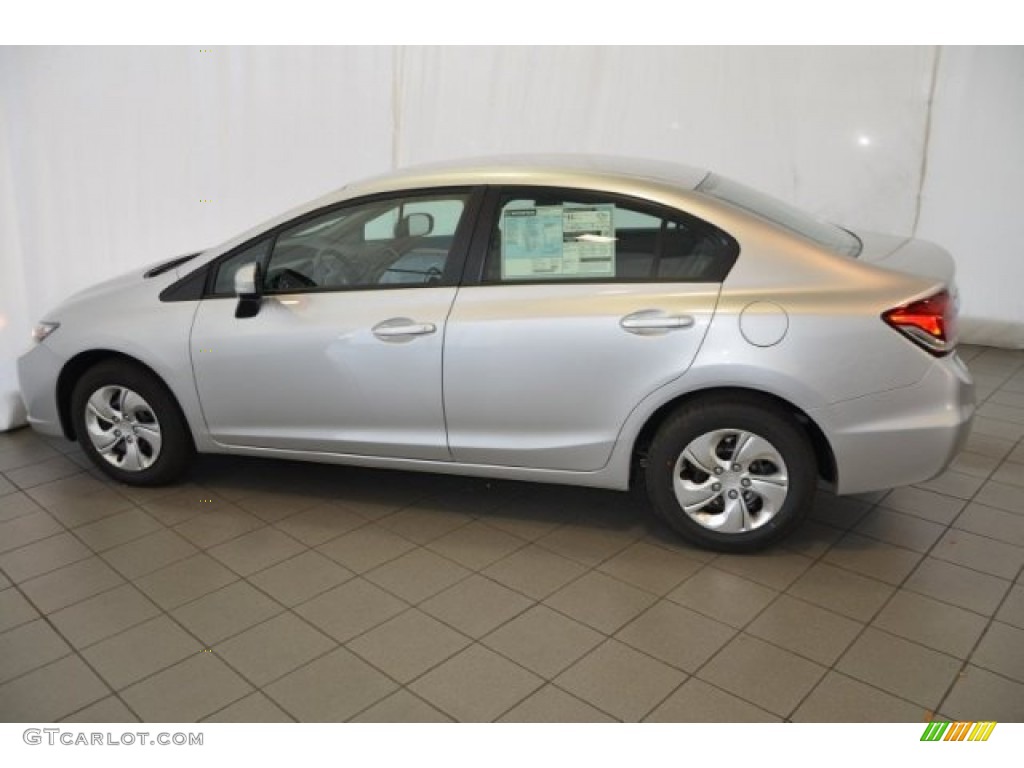 2015 Civic LX Sedan - Alabaster Silver Metallic / Black photo #4