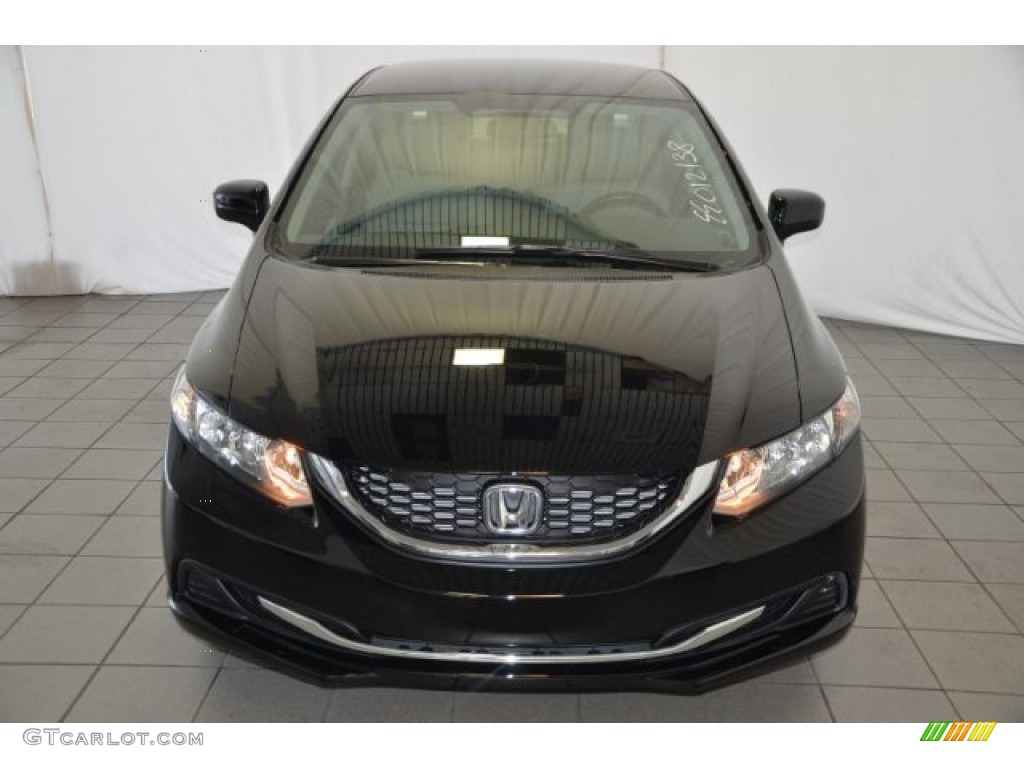 2015 Civic LX Sedan - Crystal Black Pearl / Gray photo #2