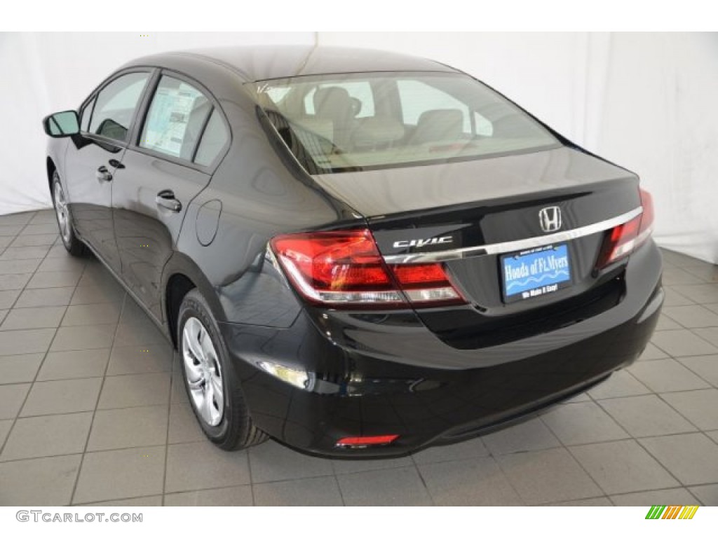 2015 Civic LX Sedan - Crystal Black Pearl / Gray photo #5