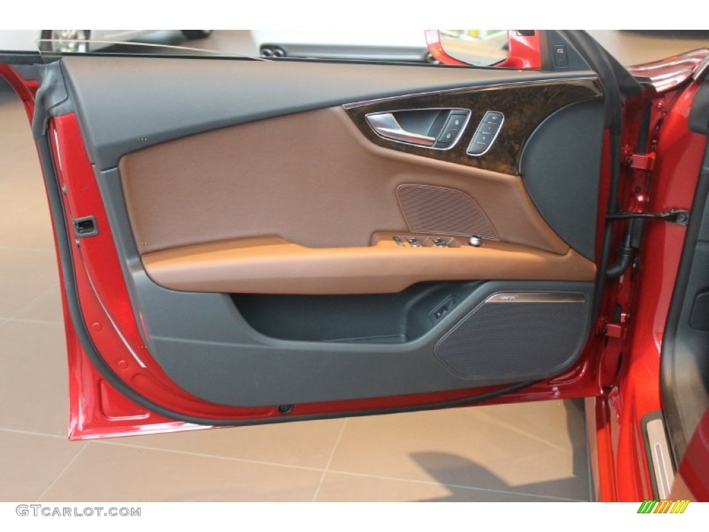 2015 Audi A7 3.0T quattro Prestige Nougat Brown Door Panel Photo #98910232