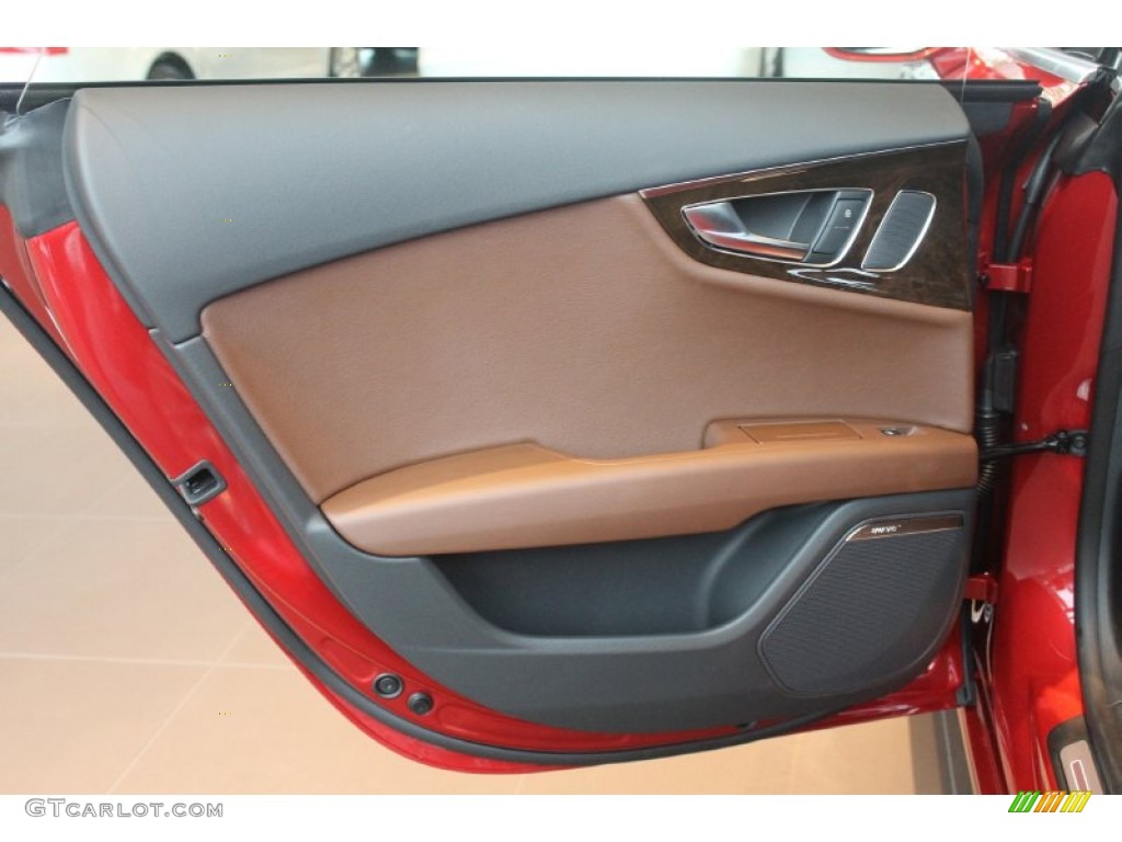 2015 Audi A7 3.0T quattro Prestige Nougat Brown Door Panel Photo #98910331