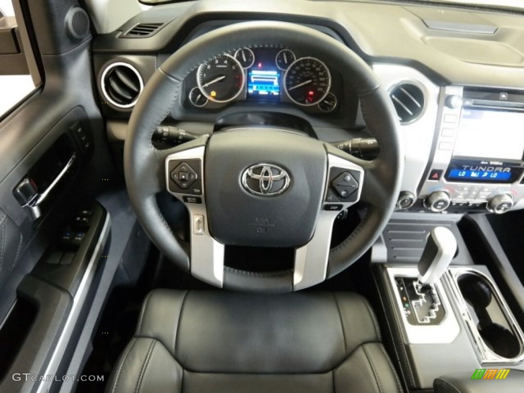 2015 Toyota Tundra Platinum CrewMax 4x4 Black Steering Wheel Photo #98912221