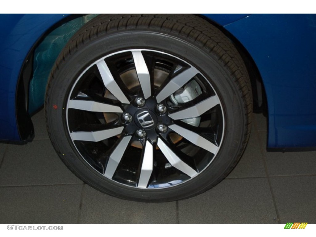 2015 Civic EX-L Sedan - Dyno Blue Pearl / Gray photo #4