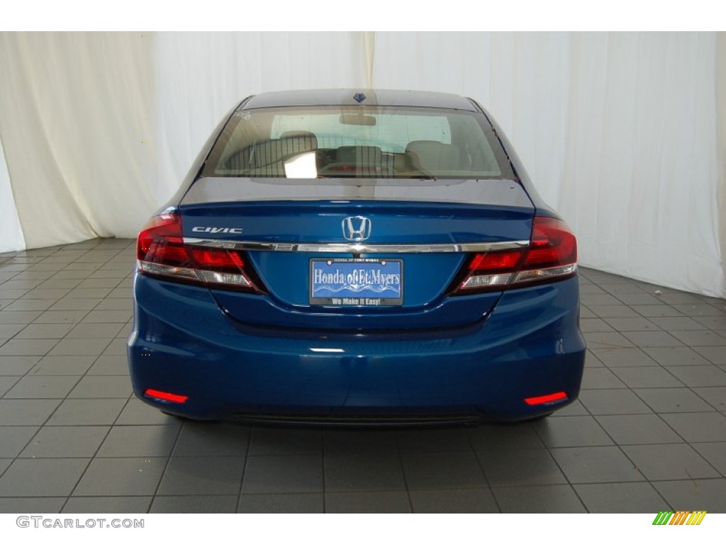 2015 Civic EX-L Sedan - Dyno Blue Pearl / Gray photo #8