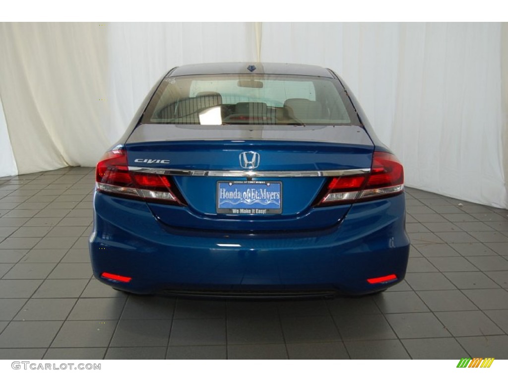 2015 Civic EX-L Sedan - Dyno Blue Pearl / Gray photo #6