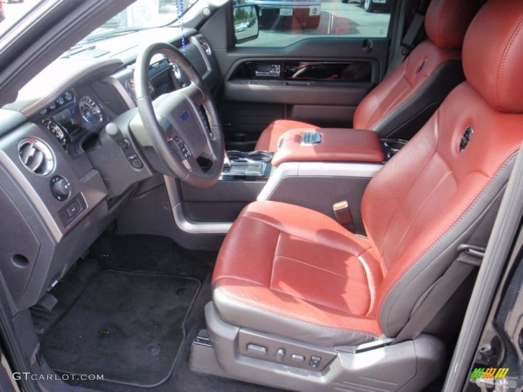Limited Unique Red Leather Interior 2013 Ford F150 Limited SuperCrew 4x4 Photo #98914372