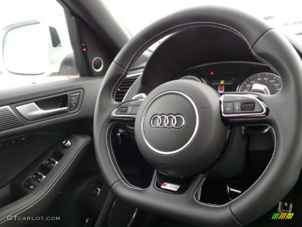 2015 Audi SQ5 Premium Plus 3.0 TFSI quattro Black Steering Wheel Photo #98924618