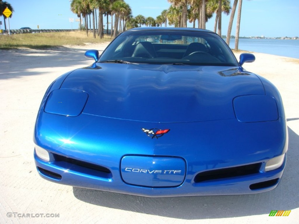 2002 Corvette Coupe - Electron Blue Metallic / Black photo #2