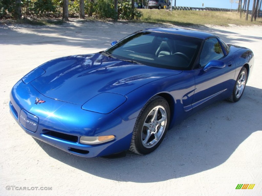2002 Corvette Coupe - Electron Blue Metallic / Black photo #3