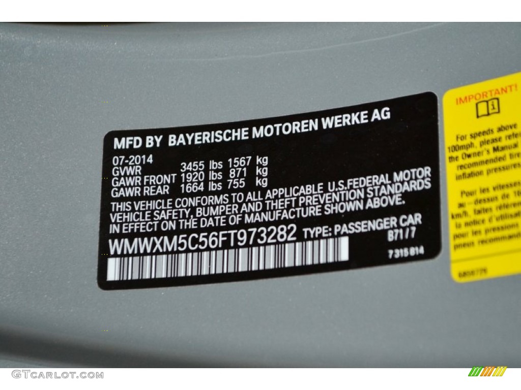 2015 Cooper Color Code B71 for Moonwalk Gray Metallic Photo #98928331