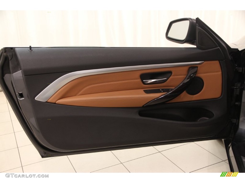 2014 BMW 4 Series 428i xDrive Coupe Saddle Brown Door Panel Photo #98929720