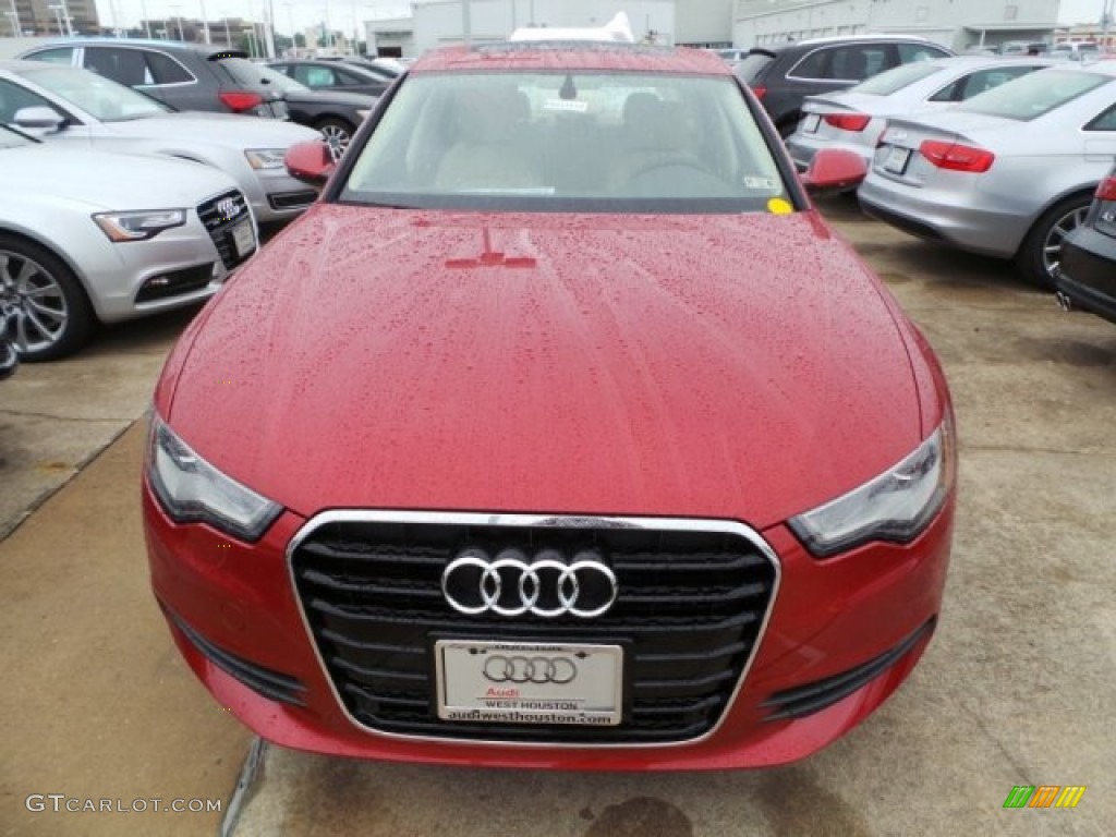 2015 A6 2.0T Premium Plus Sedan - Garnet Red Pearl / Velvet Beige photo #2