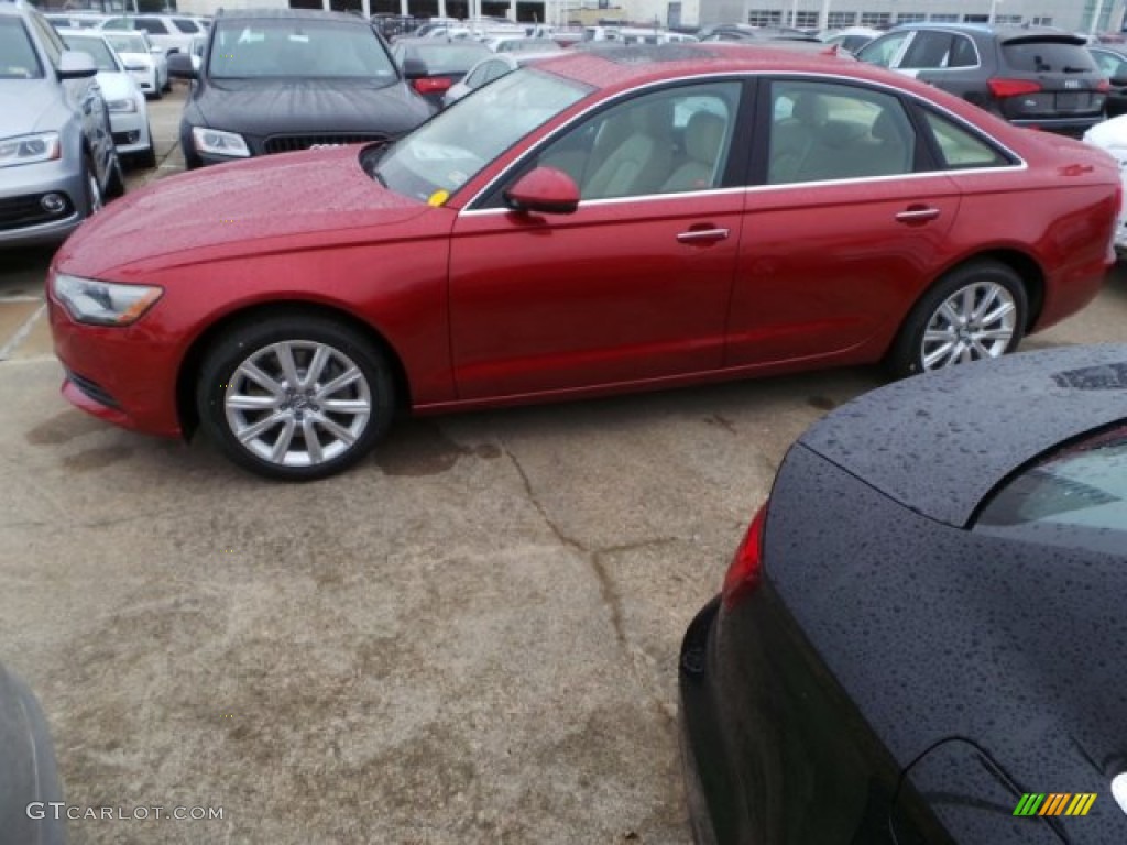 2015 A6 2.0T Premium Plus Sedan - Garnet Red Pearl / Velvet Beige photo #4