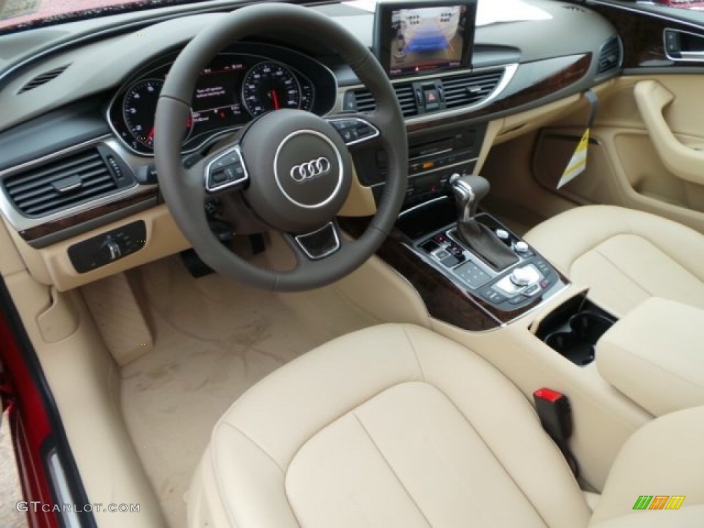 2015 A6 2.0T Premium Plus Sedan - Garnet Red Pearl / Velvet Beige photo #12