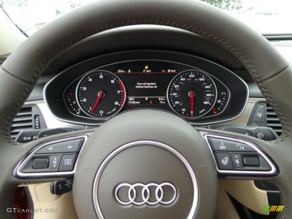 2015 A6 2.0T Premium Plus Sedan - Garnet Red Pearl / Velvet Beige photo #25
