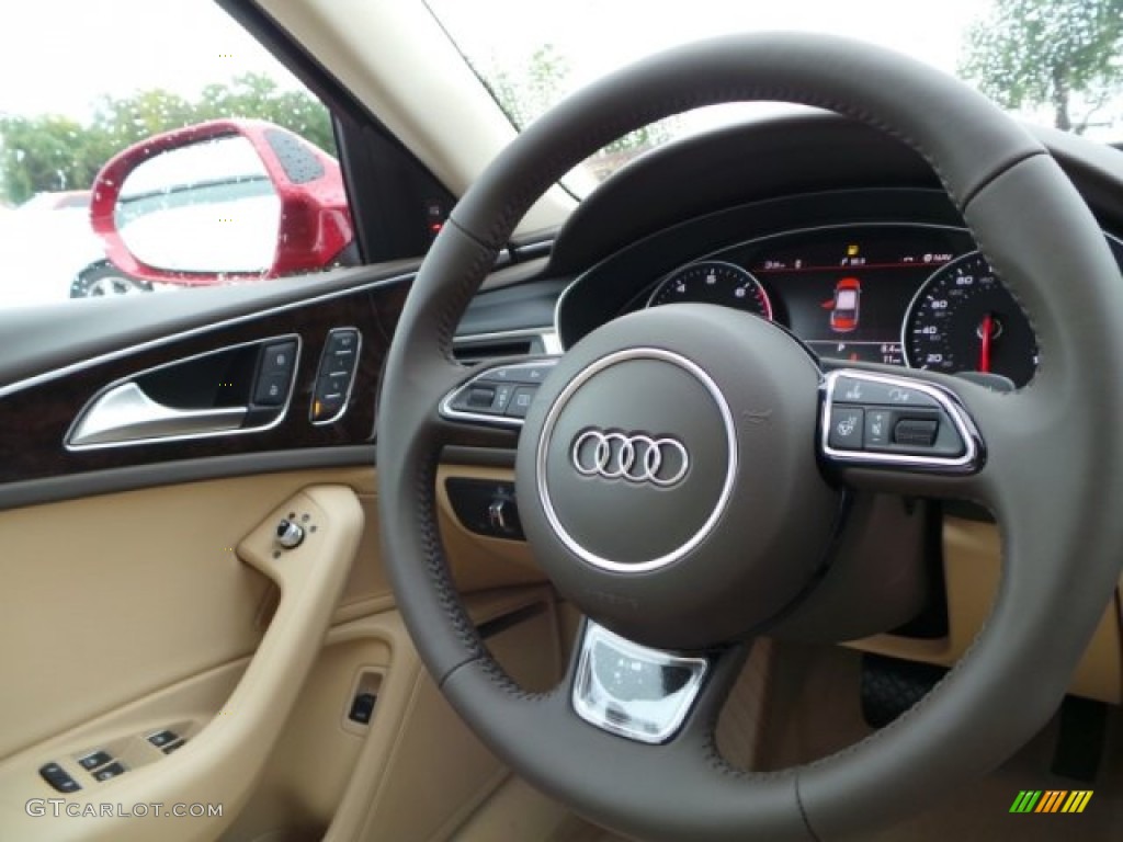 2015 A6 2.0T Premium Plus Sedan - Garnet Red Pearl / Velvet Beige photo #31
