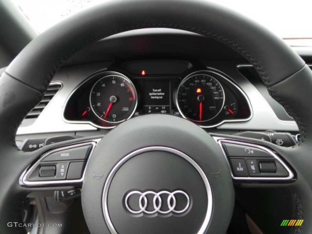 2015 Audi A5 Premium Plus quattro Convertible Black Steering Wheel Photo #98939296