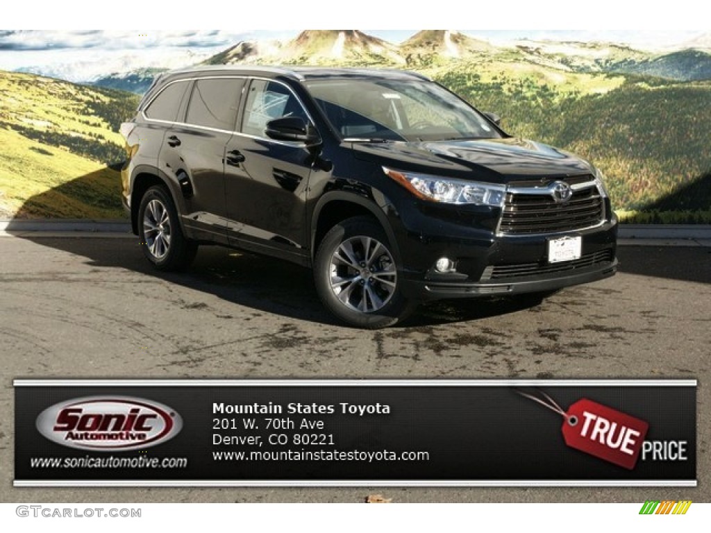 2015 Highlander XLE AWD - Attitude Black Metallic / Black photo #1