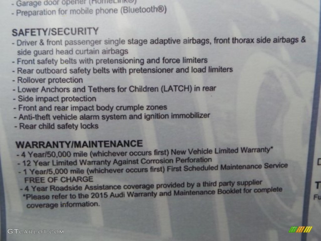 2015 Audi SQ5 Premium Plus 3.0 TFSI quattro Window Sticker Photo #98942011