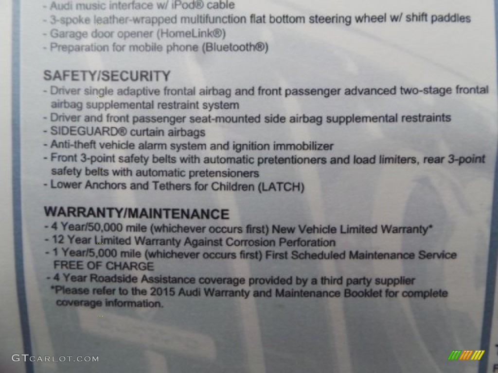 2015 Audi S4 Premium Plus 3.0 TFSI quattro Window Sticker Photo #98942901
