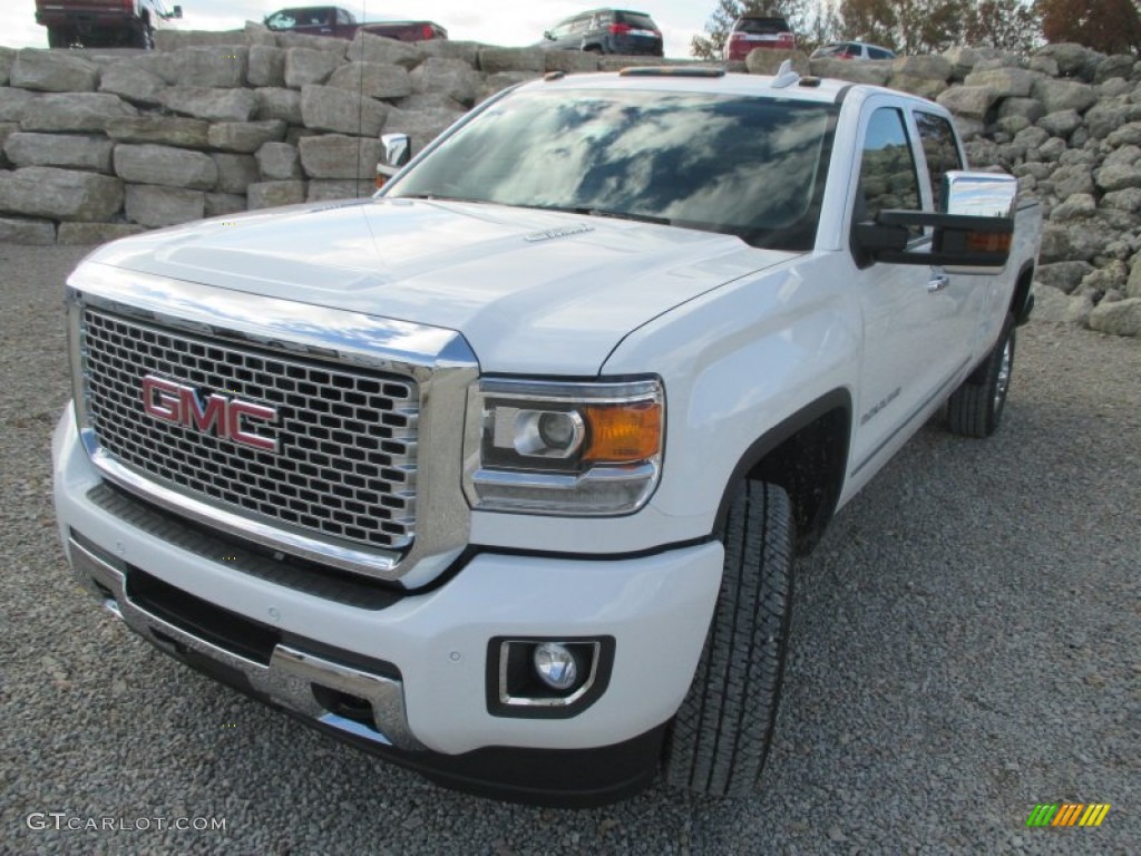 2015 Sierra 3500HD Denali Crew Cab 4x4 - Summit White / Denali Cocoa/Light Cashmere photo #2