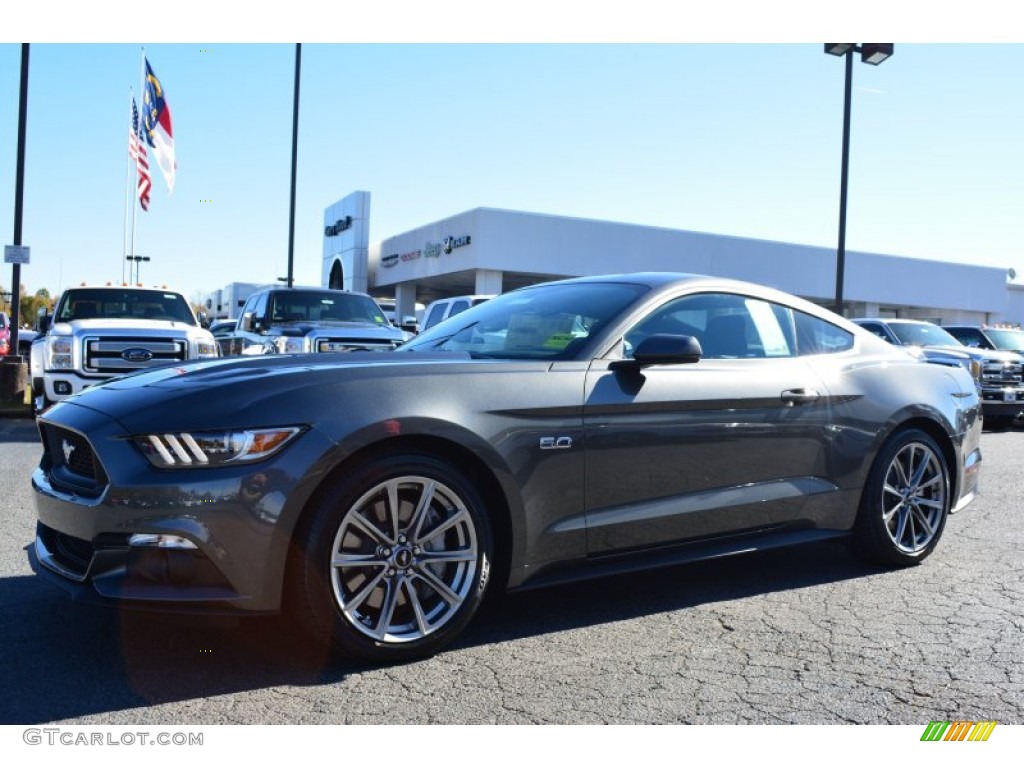 2015 Mustang GT Premium Coupe - Magnetic Metallic / Ebony photo #3