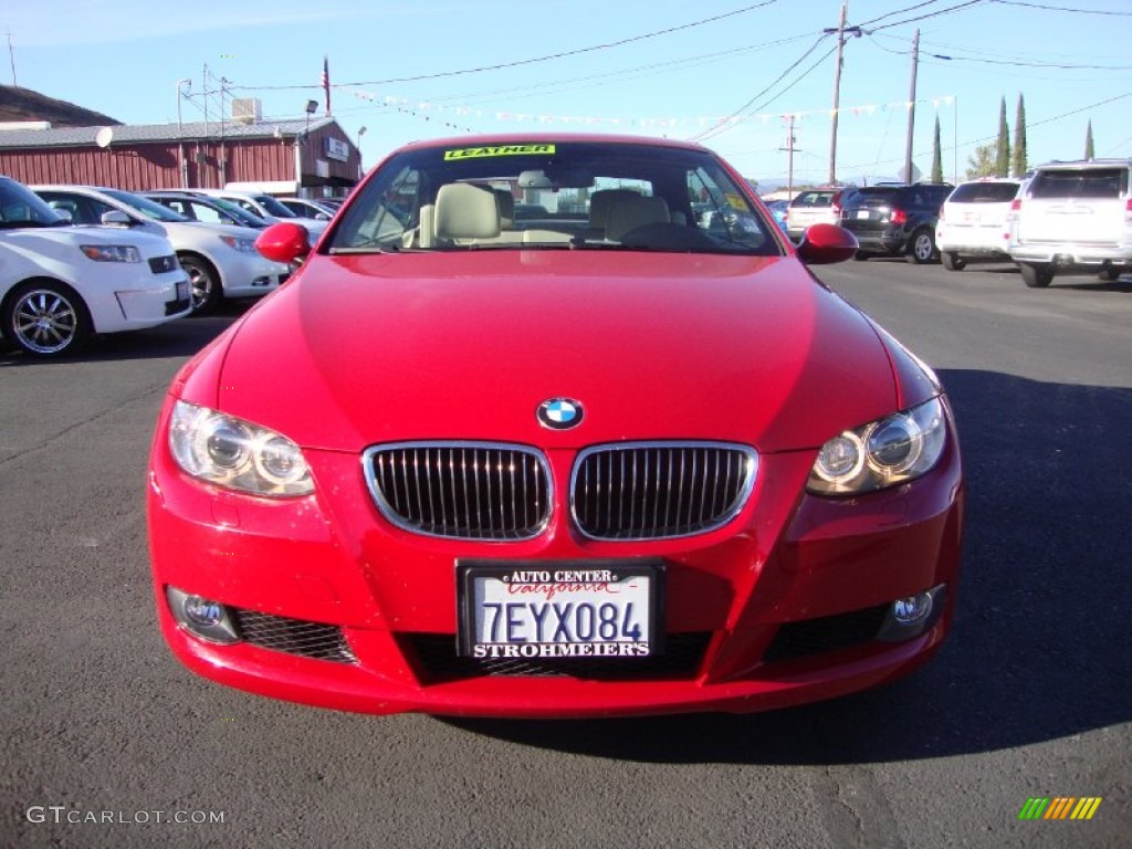 2009 3 Series 328i Convertible - Crimson Red / Cream Beige Dakota Leather photo #2