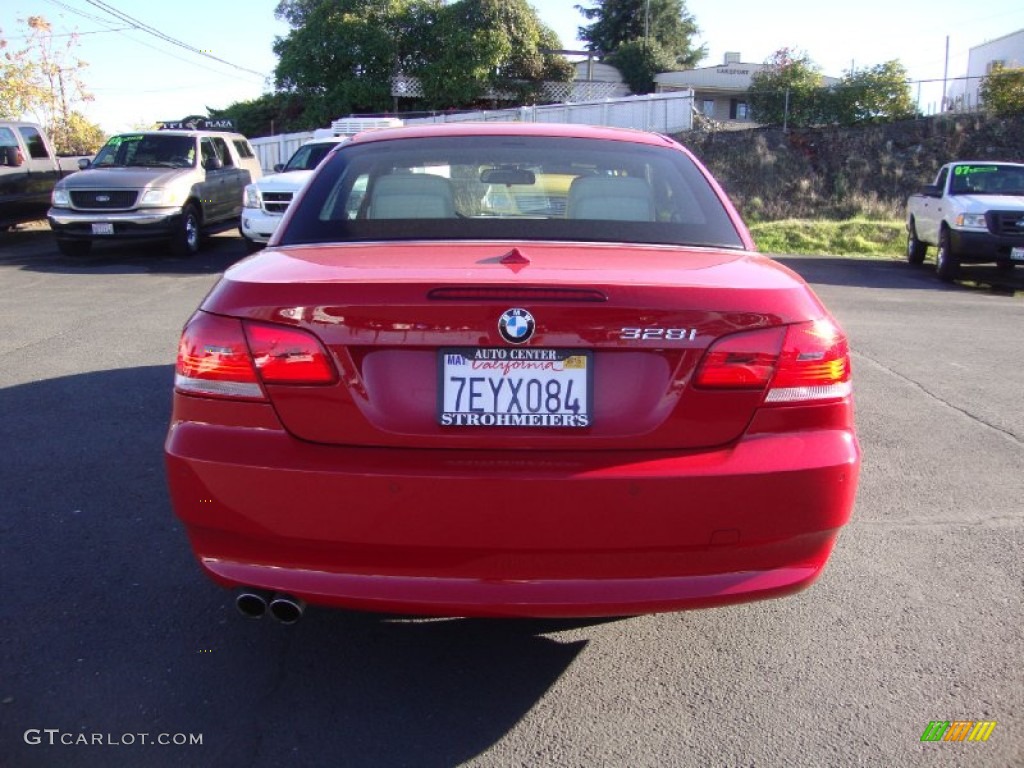 2009 3 Series 328i Convertible - Crimson Red / Cream Beige Dakota Leather photo #6