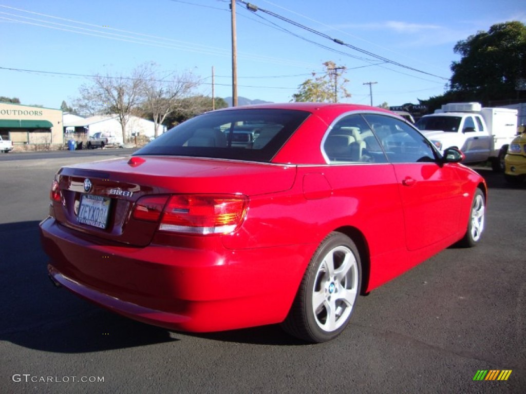 2009 3 Series 328i Convertible - Crimson Red / Cream Beige Dakota Leather photo #7