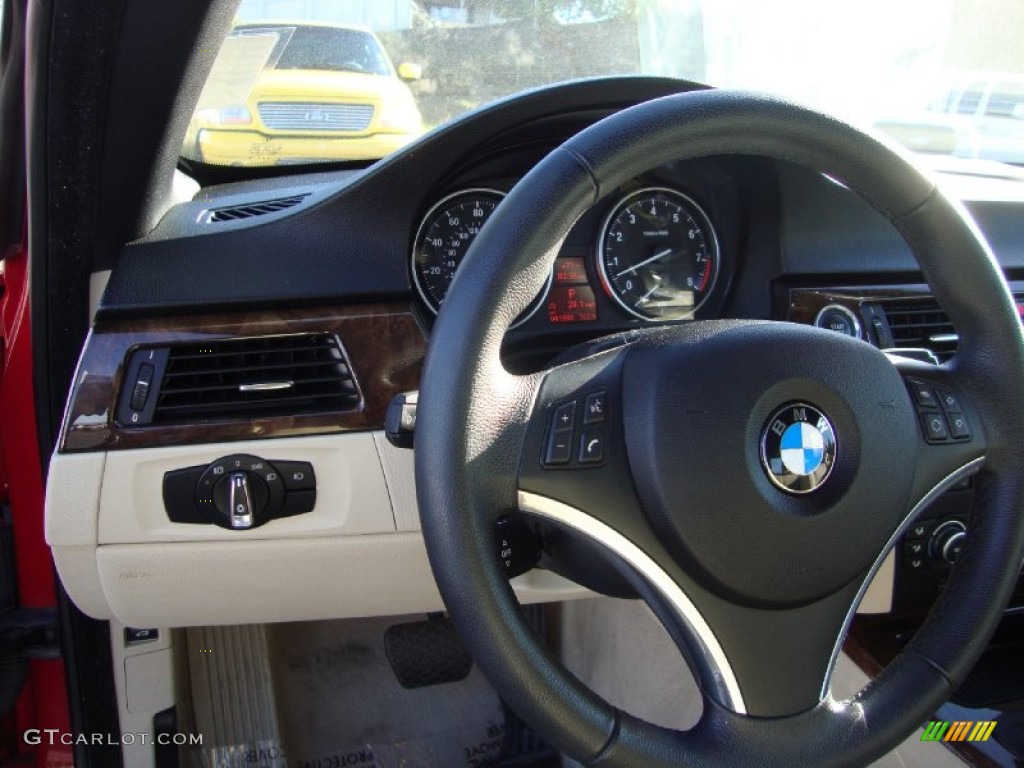 2009 3 Series 328i Convertible - Crimson Red / Cream Beige Dakota Leather photo #11
