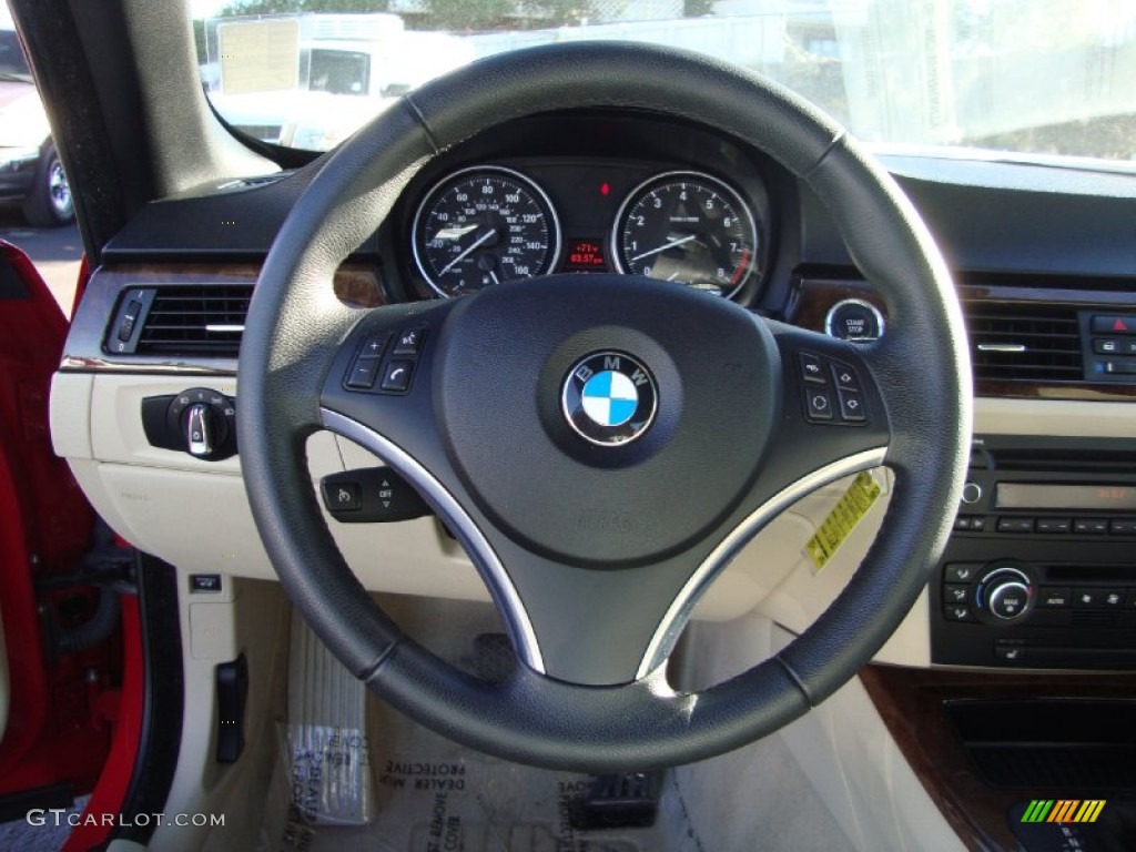 2009 3 Series 328i Convertible - Crimson Red / Cream Beige Dakota Leather photo #13