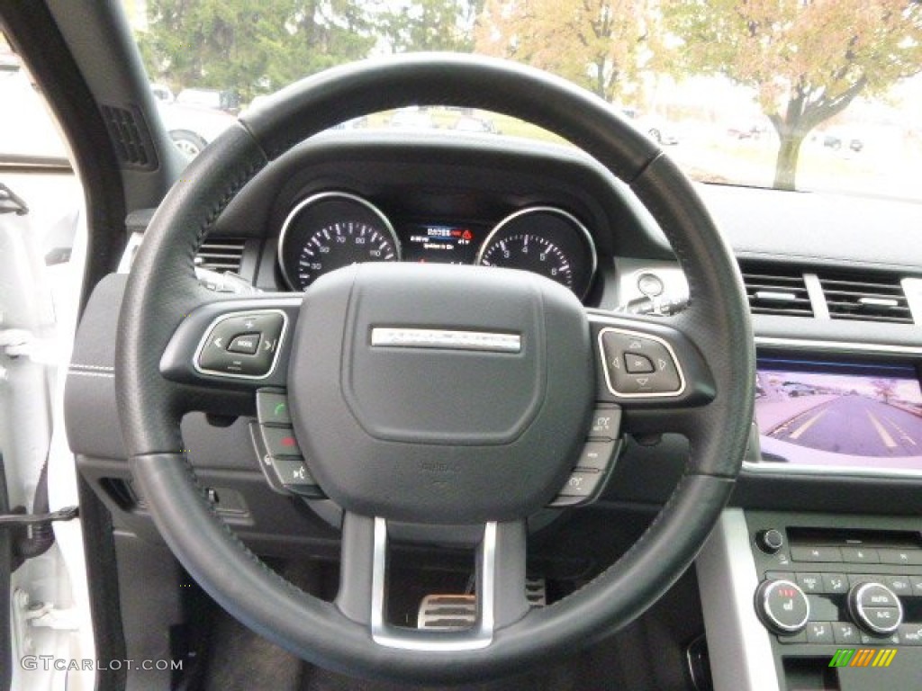 2013 Land Rover Range Rover Evoque Pure Coupe Ebony Steering Wheel Photo #98954884