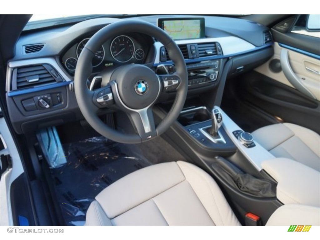 Oyster/Black w/Dark Oyster Accents Interior 2015 BMW 4 Series 435i Coupe Photo #98955220