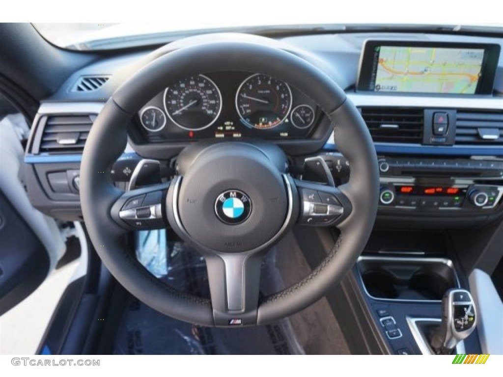 2015 BMW 4 Series 435i Coupe Oyster/Black w/Dark Oyster Accents Steering Wheel Photo #98955265