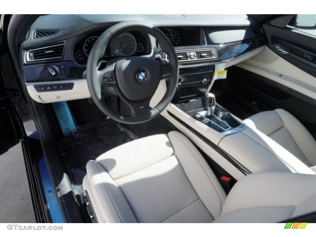 Ivory White/Black Interior 2015 BMW 7 Series 740i Sedan Photo #98956240