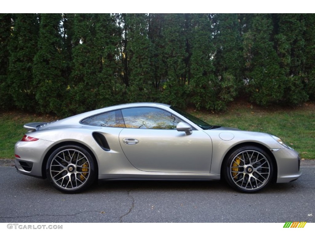 GT Silver Metallic 2014 Porsche 911 Turbo S Coupe Exterior Photo #98956267
