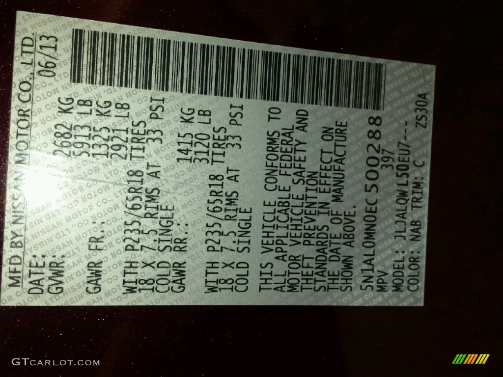 2014 QX60 3.5 - Midnight Garnet / Wheat photo #10