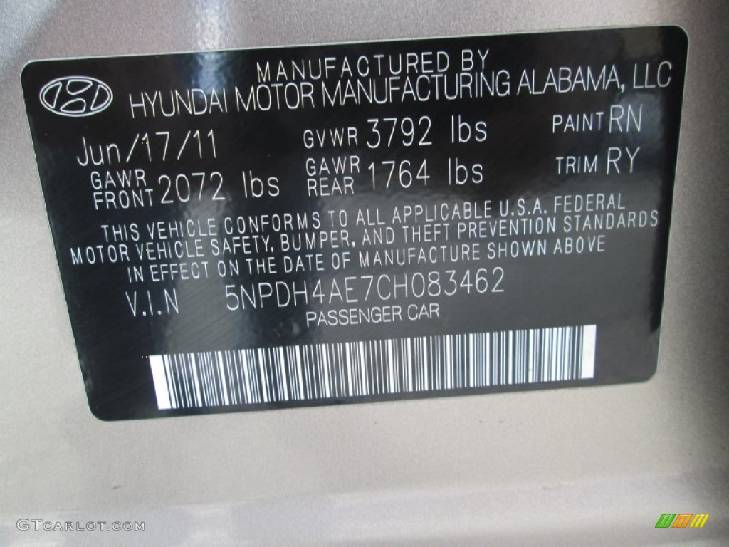 2012 Elantra Limited - Desert Bronze / Black photo #30