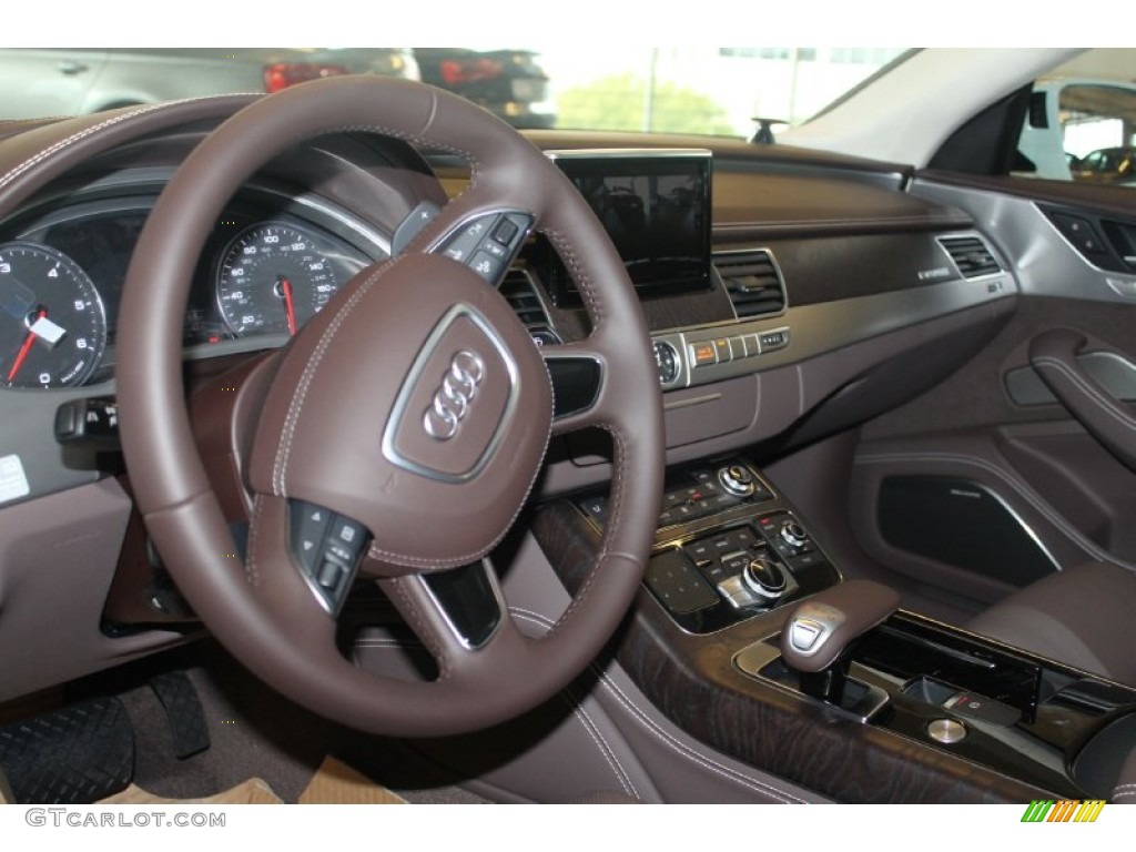 2015 Audi A8 L TDI quattro Balao Brown Dashboard Photo #98969161
