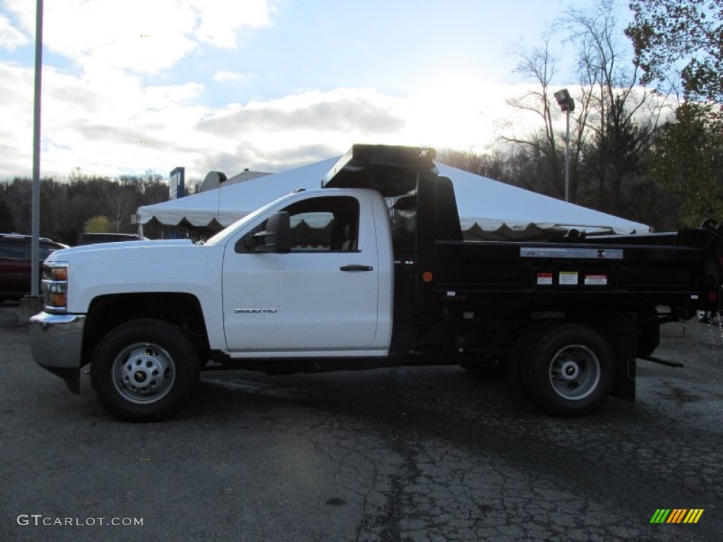 2015 Silverado 3500HD WT Regular Cab 4x4 Dump Truck - Summit White / Jet Black/Dark Ash photo #2