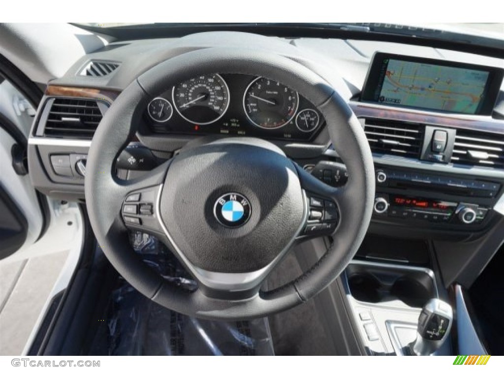 2015 BMW 3 Series 328i xDrive Gran Turismo Black Steering Wheel Photo #98983431