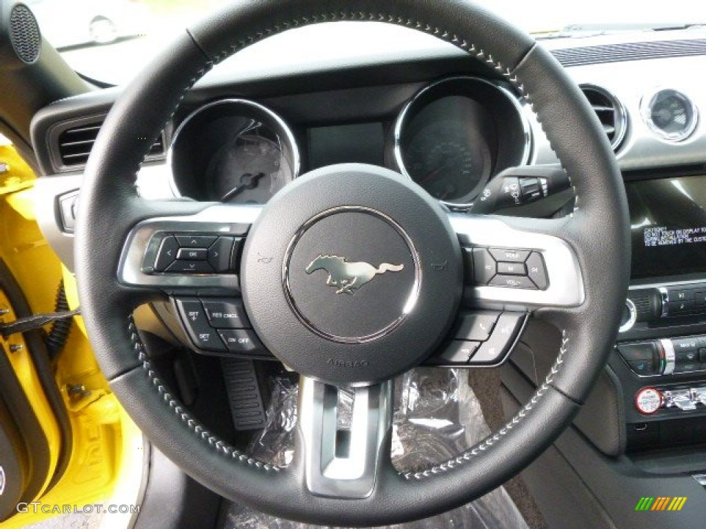 2015 Mustang GT Premium Coupe - Triple Yellow Tricoat / 50 Years Raven Black photo #20