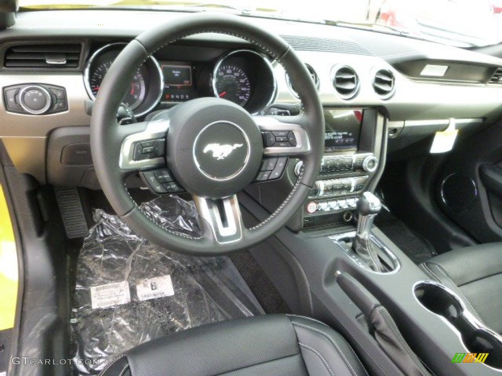 2015 Ford Mustang GT Premium Coupe 50 Years Raven Black Dashboard Photo #98990595