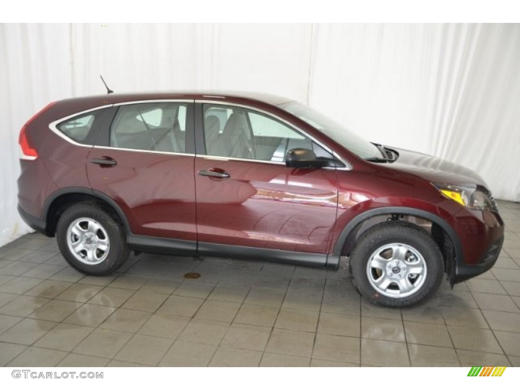 2014 CR-V LX - Basque Red Pearl II / Gray photo #7