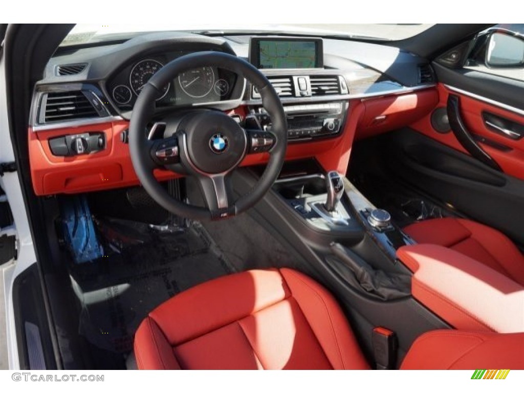 Coral Red/Black Highlight Interior 2015 BMW 4 Series 435i Coupe Photo #99002235