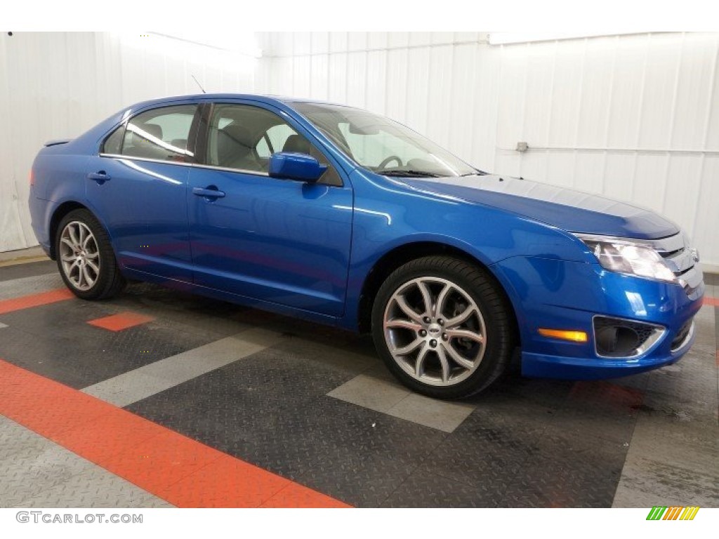 2012 Fusion SEL V6 AWD - Blue Flame Metallic / Charcoal Black photo #6