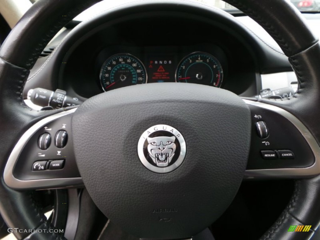 2013 Jaguar XF Supercharged Warm Charcoal Steering Wheel Photo #99005263