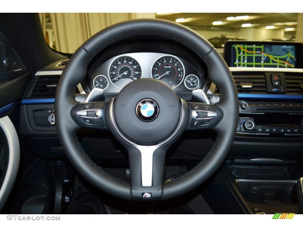 2015 BMW 4 Series 435i Coupe Black Steering Wheel Photo #99008110