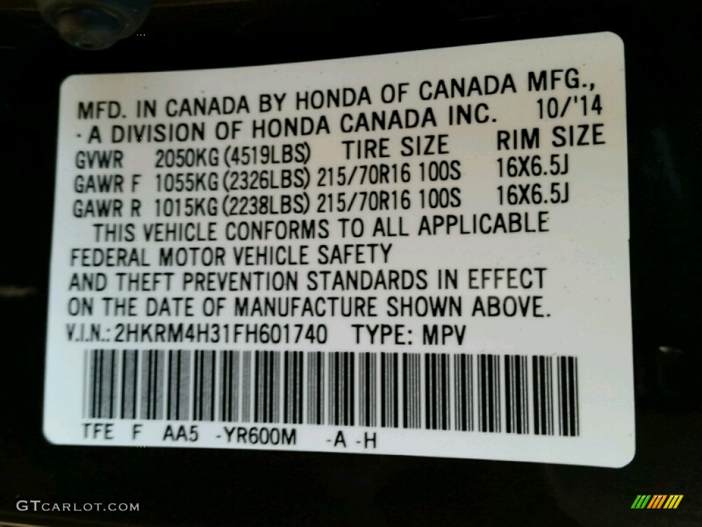 2015 CR-V LX AWD - Kona Coffee Metallic / Black photo #4