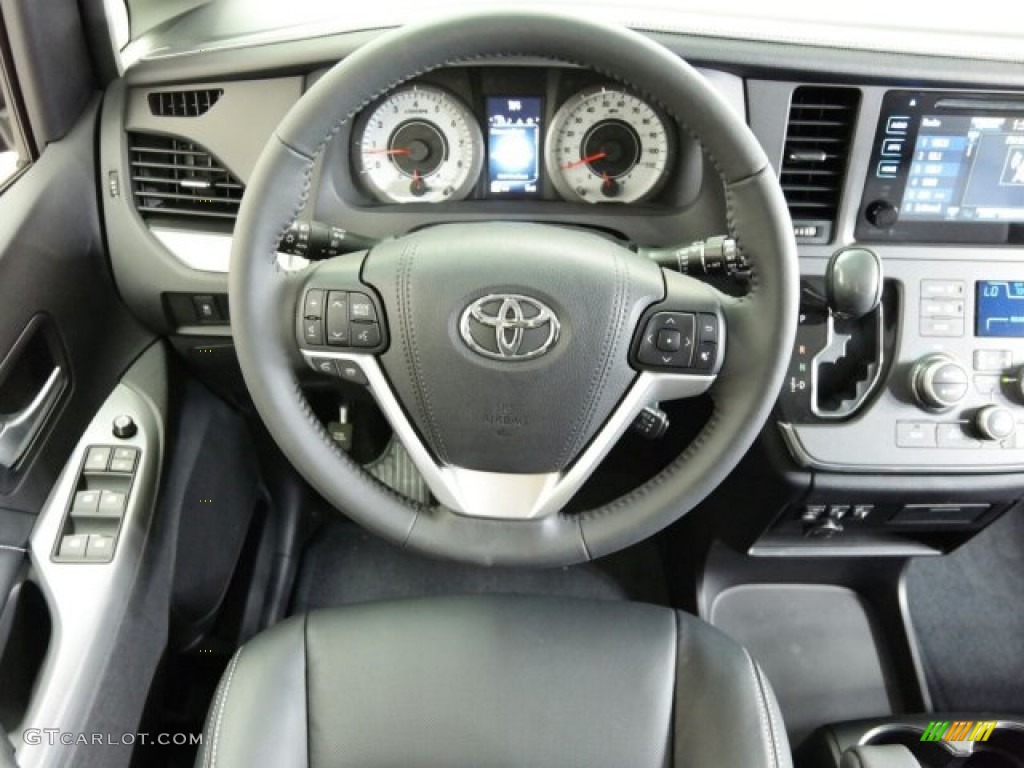 2015 Toyota Sienna SE Black Steering Wheel Photo #99015354
